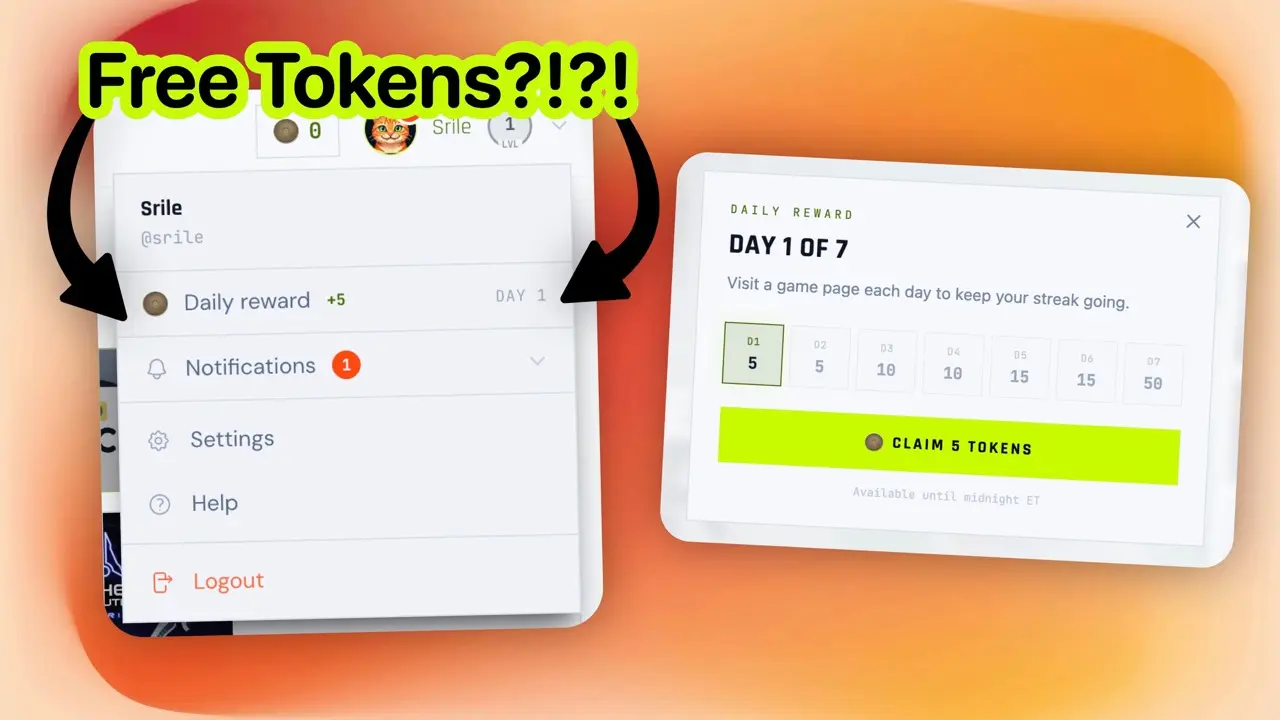 Daily login rewards and streaks on the dmnshd.gg WebXR platform